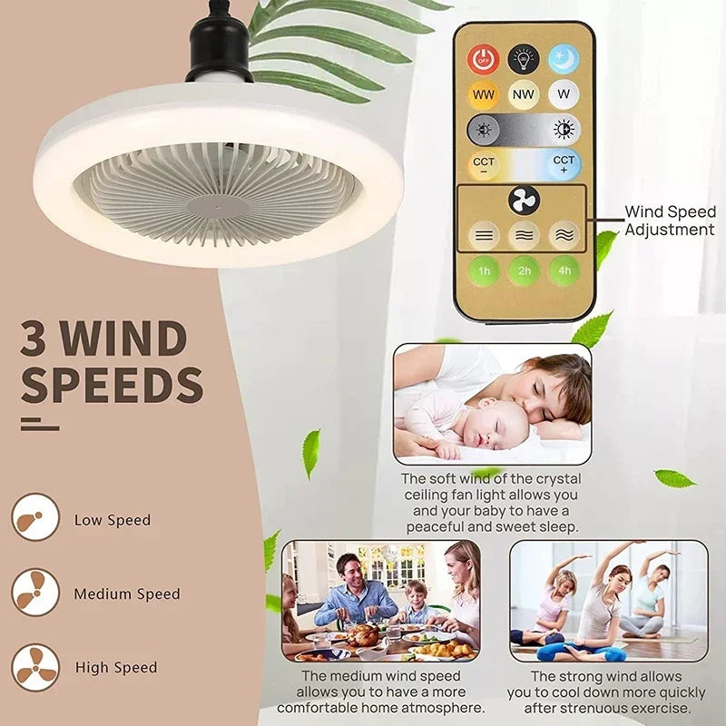 Smart 3-in-1 Ceiling Fan with Remote Control