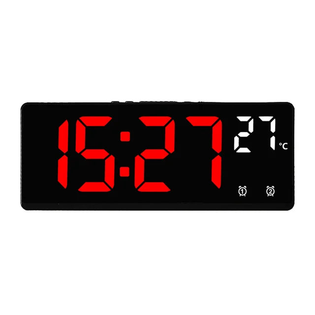 Voice Control Digital Alarm Clock, Temperature, Snooze, Table, Night Mode, 12, 24H, LED Clock